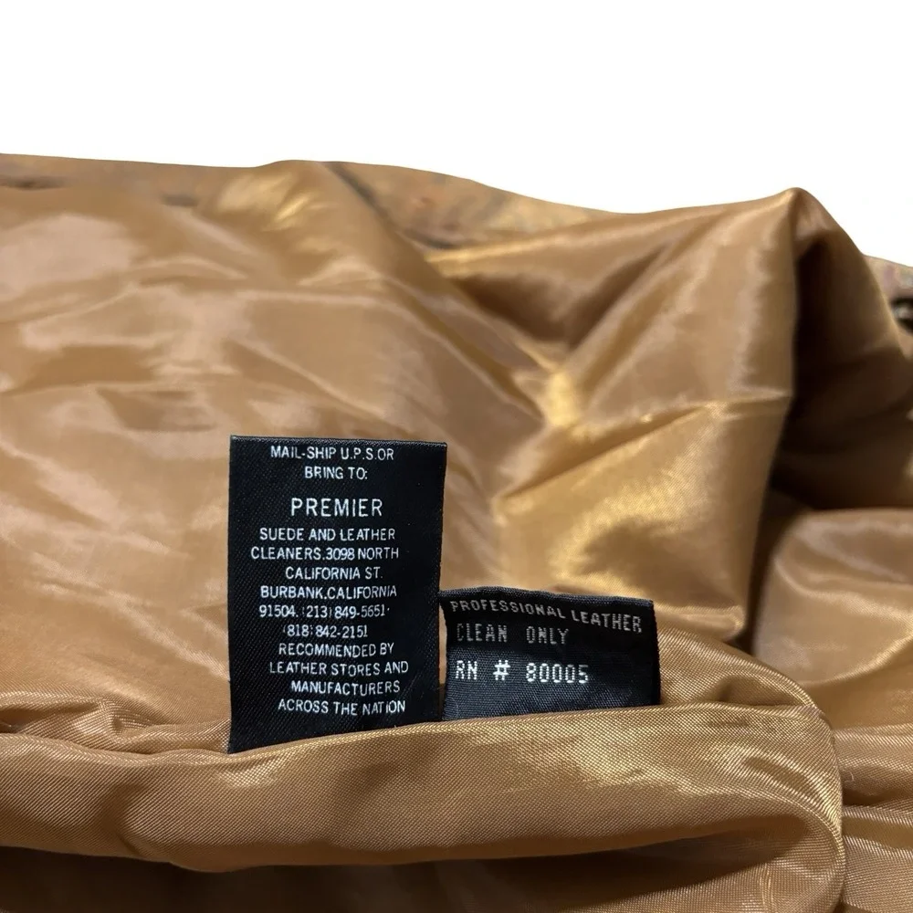 VTG Euro Mond Of California Leather Jacket Patchwork Mettalic Western Sz Medium‎